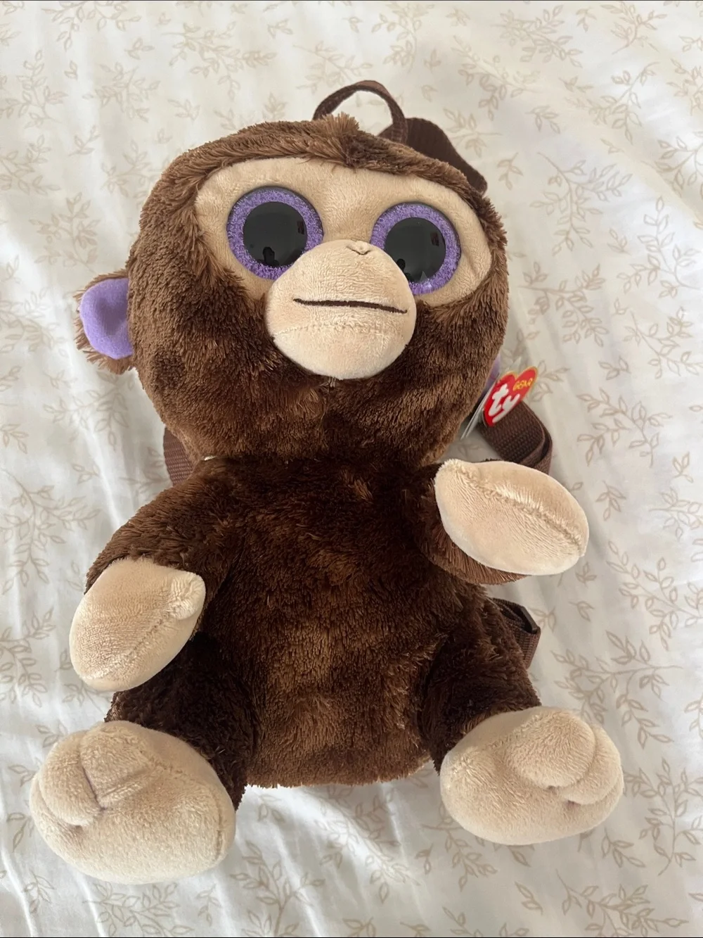 TY GEAR BEANIE BOOS COCONUT THE MONKEY PLUSH mini BACKPACK WITH ORIGINAL TAGS.